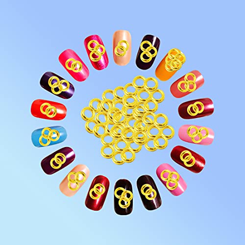 Adbeni Manicure Accessories CCB Ring Golden Flatback-4019, 10g for Nail Art Decoration - Image 2
