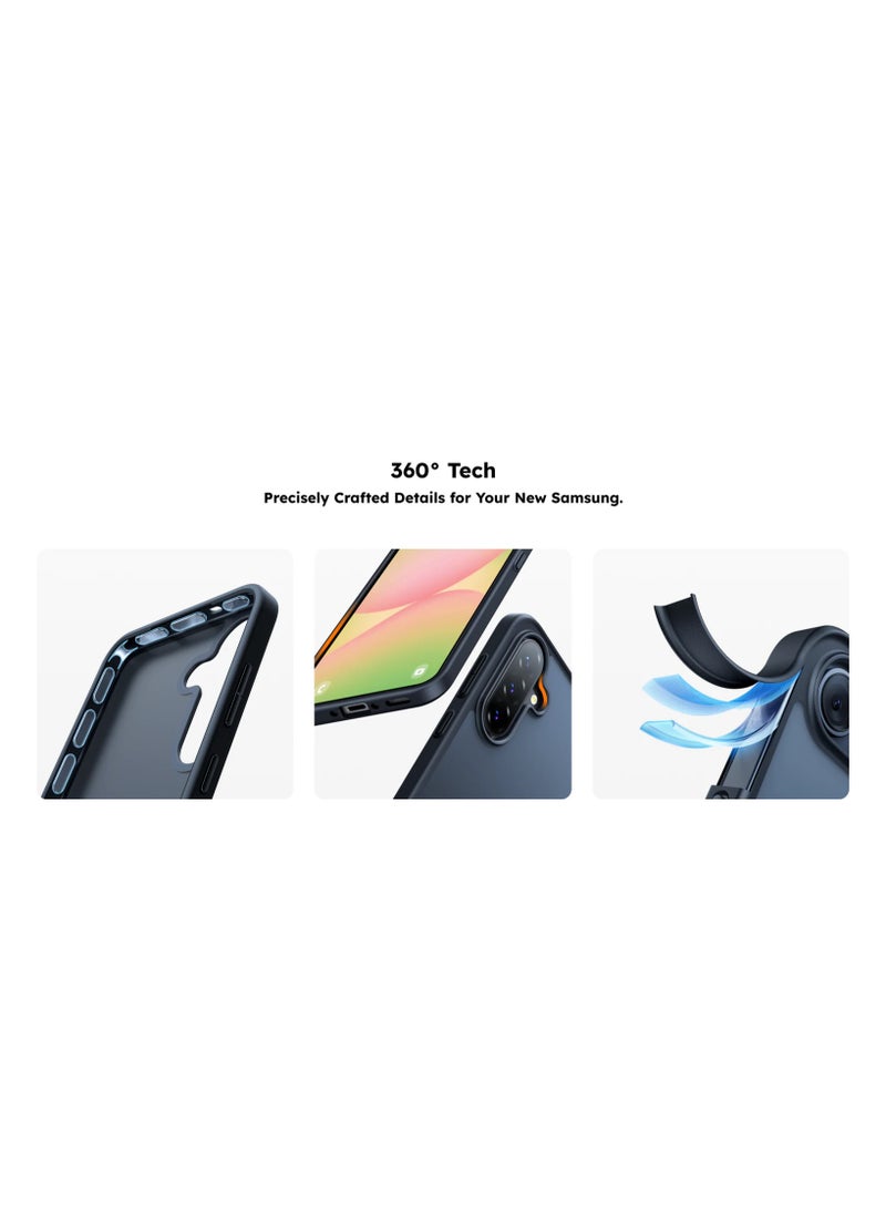 Guardian Shockproof For Samsung Galaxy A56 Case, Non-Yellowing,12Ft Mil-Grade Drop, Thin & Soft Touch For Samsung A56 Case, Translucent Matte Protective Slim Case For Samsung Galaxy A56, Black
