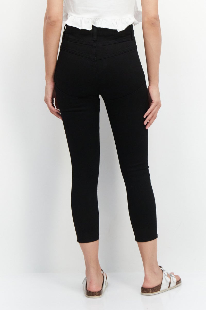 Asos Petite Women Solid Stretchable Skinny Denim Jeans, Black - Image 3