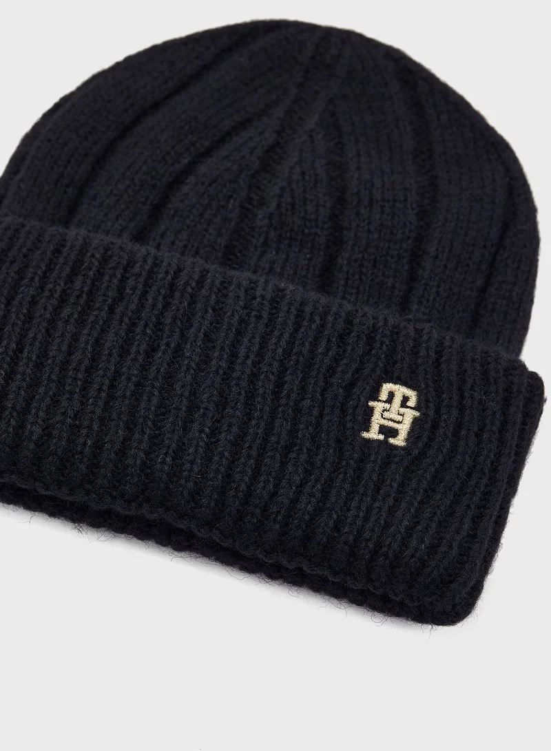 TOMMY HILFIGER Timeless Logo Detailed Beanie