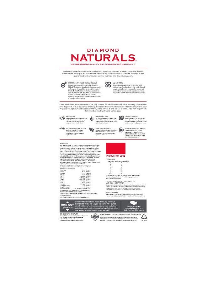 Diamond Naturals Adult Real Meat Recipe Premium Dry Dog Food With Real Pasture Raised Lamb Protein 6Lb - Image 2