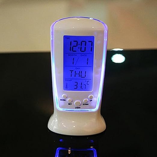 ErOLIFIN Digital Calendar LED Digital Alarm Clock Music Snooze Function Backlight Electronic Calendar Thermometer Led Clock Home Timer  - Image 3