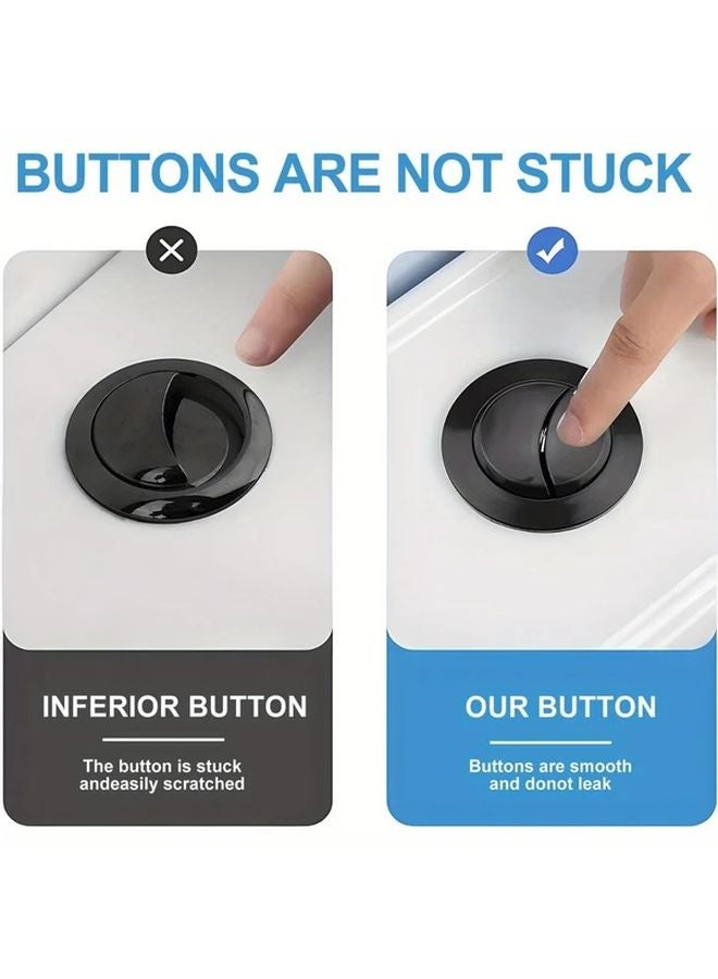 Black Dual Flush Button Replacement Round Close Coupling Toilet Tank Repair - Image 5