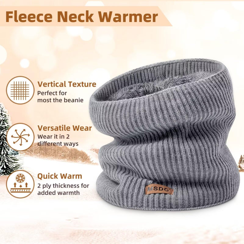 MSDC Winter Neck Gaiters for Men 3 Pack,Neck Warmer Men Women with Thermal Thick Warm Fleece Lined Cold Weather,Mens Scarf Winter Ski Face Mask Cover Windproof Scarvesï¼ˆBlack,Oatmealï¼ŒGreyï¼‰ 01 - Image 2