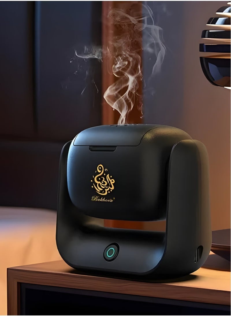 Bukhoon Modern Electric Rotatable Incense Burner with 1500 mAh Rechargeable Battery, Type-C Fast Charging, 700°C High-Temperature Heating, 2-Minute Single Burn Duration, 90° Adjustable Rotation Design, Built-in LED Indicator – Stylish & Portable Aromatherapy Device for Home, Office & Travel - Image 2