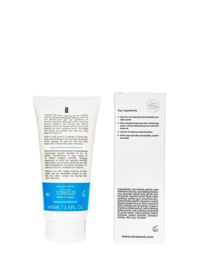 Cicamed ASD Acne Cleansing Gel - Cleanser with Glycolic & Salicylic Acid for Oily & Blemish-Prone Skin - Gentle Face Wash to Exfoliate & Unclog Pores - 3.4 fl. oz (100 ml - Image 3