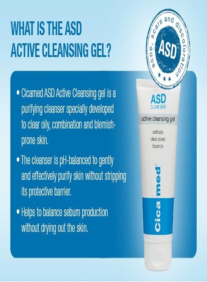 Cicamed ASD Acne Cleansing Gel - Cleanser with Glycolic & Salicylic Acid for Oily & Blemish-Prone Skin - Gentle Face Wash to Exfoliate & Unclog Pores - 3.4 fl. oz (100 ml - Image 5