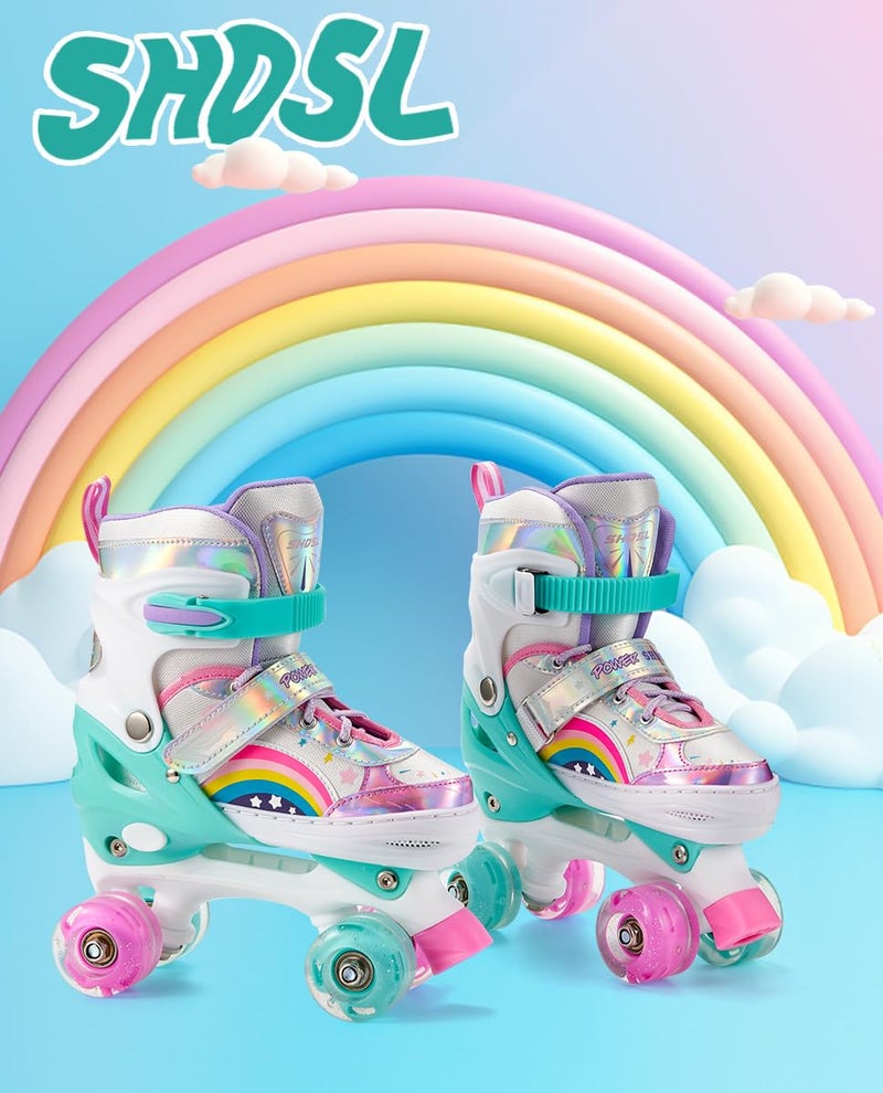 SHDSL Girls Roller Skates 4 Size Adjustable Light up Roller Skates for Girls, Purple Pink Roller Skate for Boys Toddlers, Beginner Kids Roller Skate Indoor Outdoor Sports - Image 5