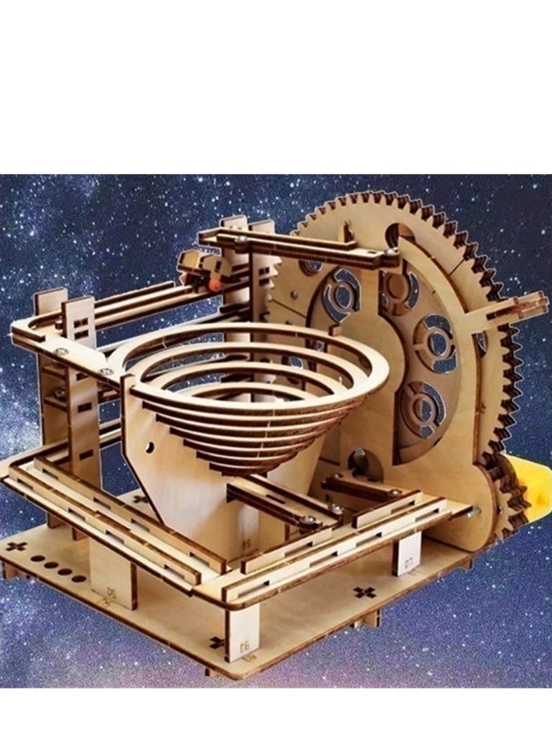 DIY technology small production wooden electric track ball handmade building blocks for primary and secondary school students to assemble toys educational toys  - Image 4