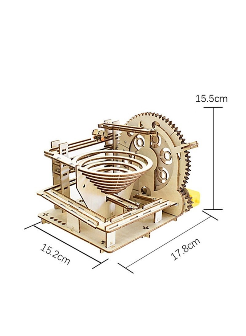 DIY technology small production wooden electric track ball handmade building blocks for primary and secondary school students to assemble toys educational toys  - Image 2