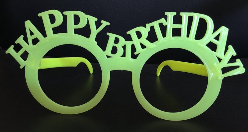 CHASHIBA® (Pack of 12 Neon Birthday Shape Eyeglasses Shades Specs Goggles for Kids Birthday Nightclub Adults Fun Party Photo Booth Props - Colors May Vary (Birthday)