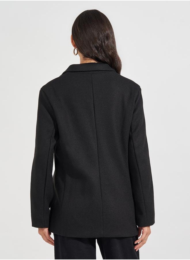 Styli - Longline Wool Like Double Breasted Blazer - Image 1