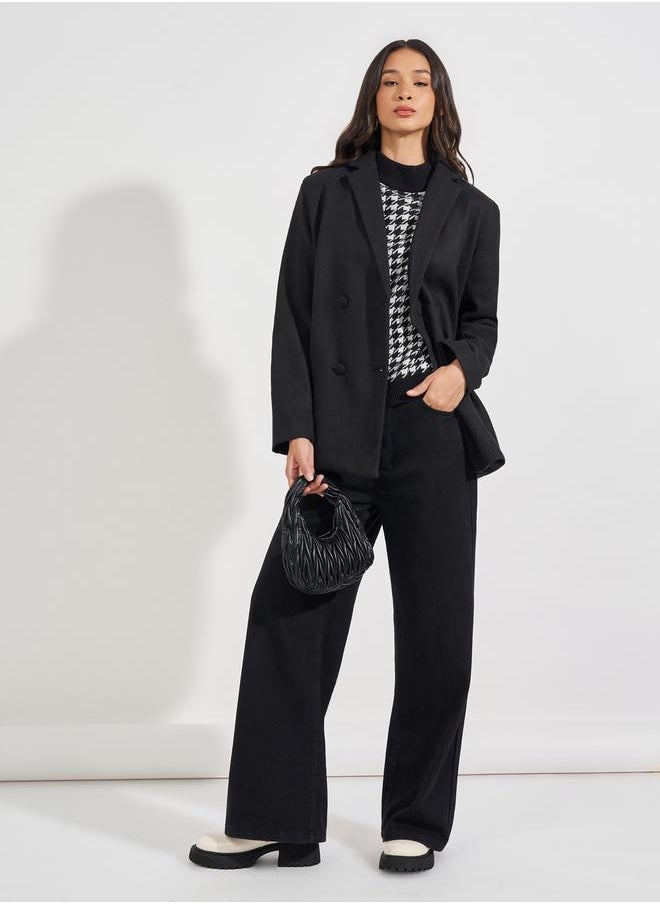 Styli - Longline Wool Like Double Breasted Blazer - Image 1