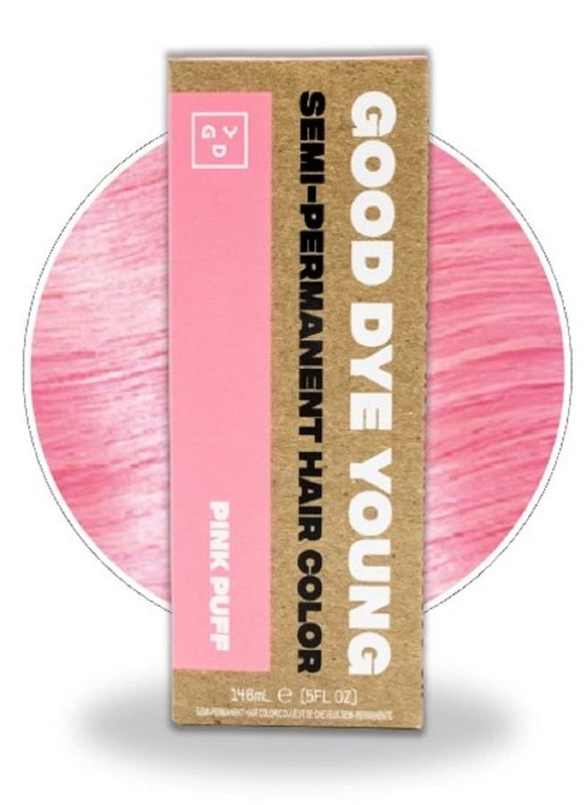 Good Dye Young Semi Permanent Pink Hair Dye (Pink Puff) – UV Protective Temporary Hair Color Lasts 15-24+ Washes – Conditioning Pink Hair Dye  - Image 1
