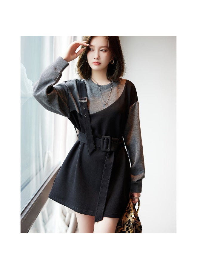 Dme Modern Colorblock Sweatshirt Autumn Crewneck Casual Long Sleeve Straight Sweatshirt For Women - Image 4
