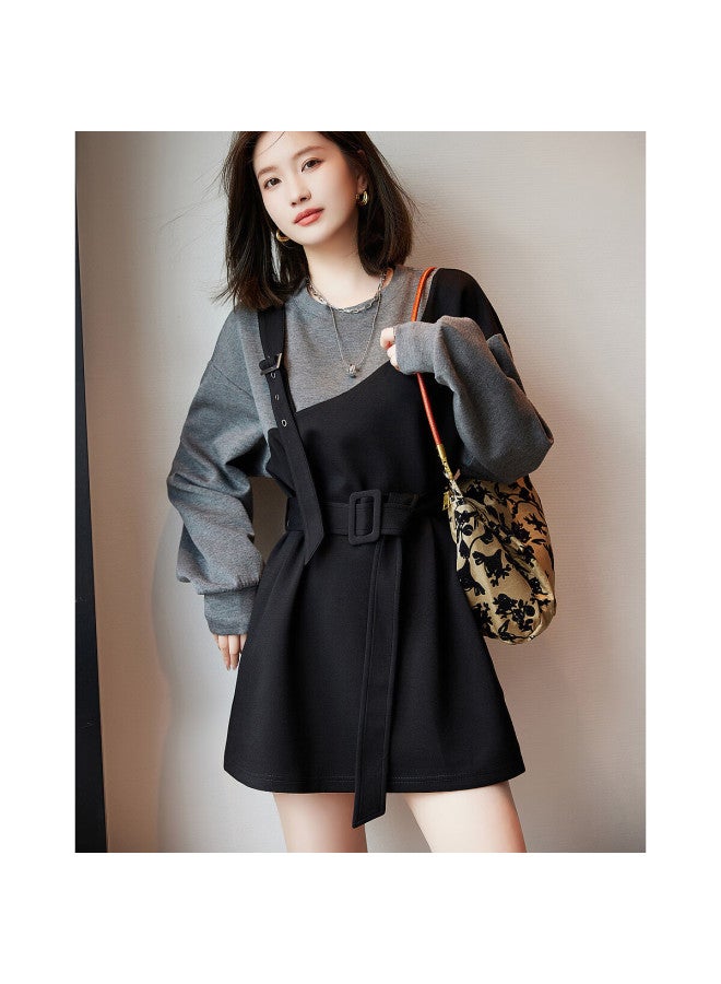Dme Modern Colorblock Sweatshirt Autumn Crewneck Casual Long Sleeve Straight Sweatshirt For Women - Image 1