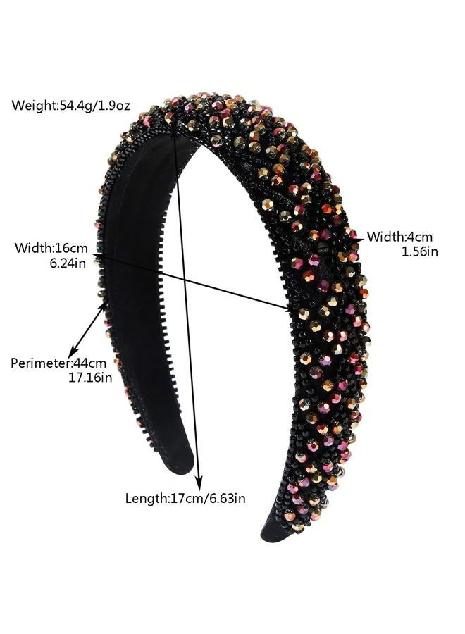Ever Fairy Rhinestone Headband Women Girls Fashion Handmade Crystal Diamond Bling Headbands Hair Hoops Sparkle Glitter Beaded Jeweled Hairband Hair Accessories - Image 3