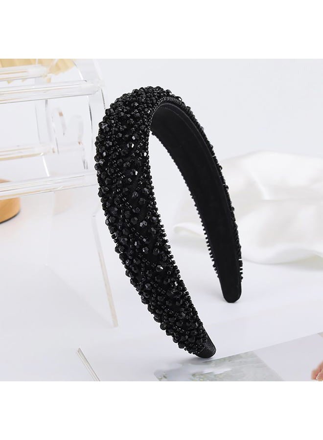 Ever Fairy Rhinestone Headband Women Girls Fashion Handmade Crystal Diamond Bling Headbands Hair Hoops Sparkle Glitter Beaded Jeweled Hairband Hair Accessories - Image 2