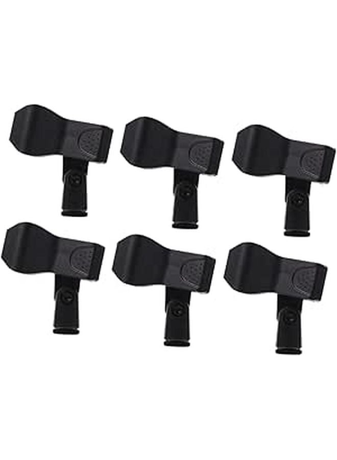 6 Pack Universal Microphone Clip Holder Easy Install Studio Mic Stand Clamp Black - Image 1