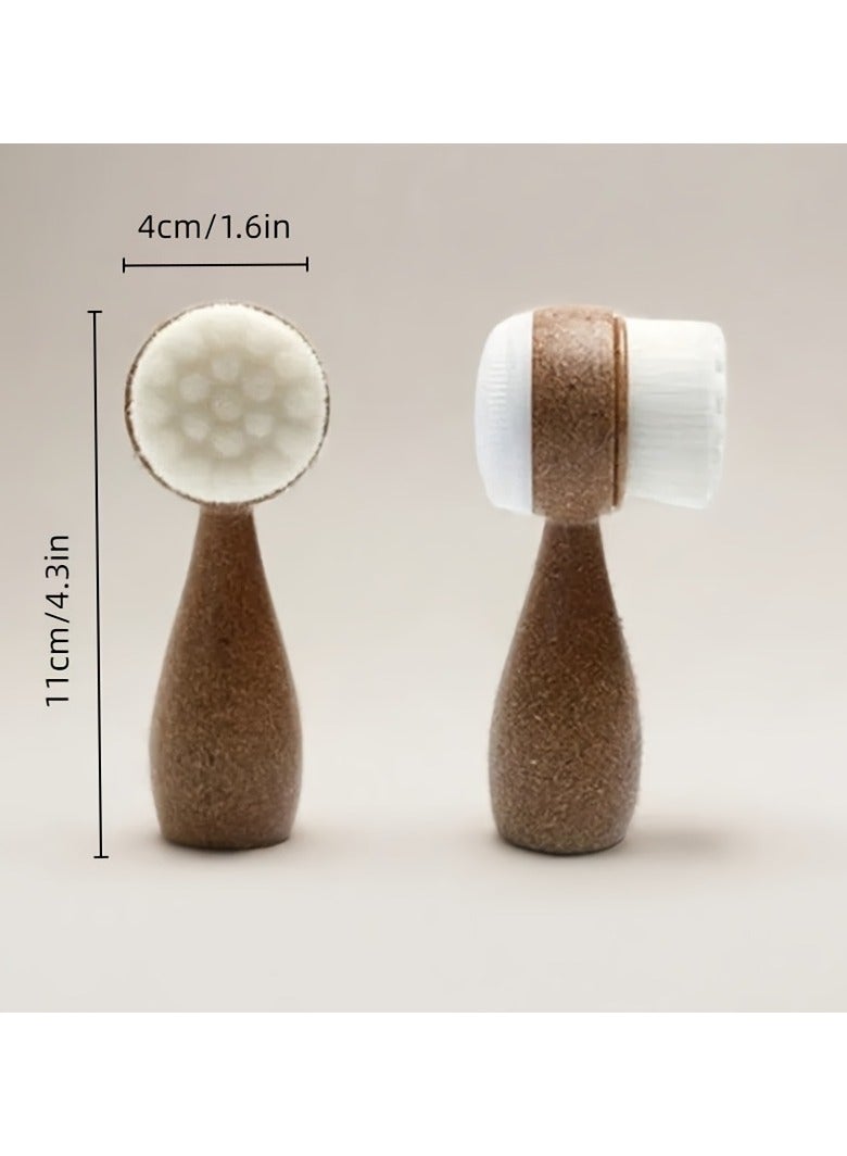 ‌Coconut Fiber Facial Brush – Double-Sided Exfoliating Cleansing Brush for Deep Cleansing & Massage, Soft Hair Design with Comfortable Grip – Perfect  Day Gift - Image 5
