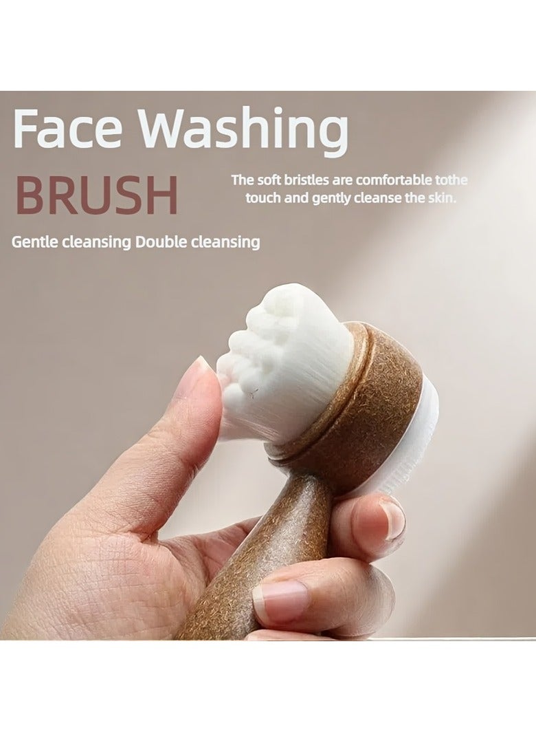 ‌Coconut Fiber Facial Brush – Double-Sided Exfoliating Cleansing Brush for Deep Cleansing & Massage, Soft Hair Design with Comfortable Grip – Perfect  Day Gift - Image 4