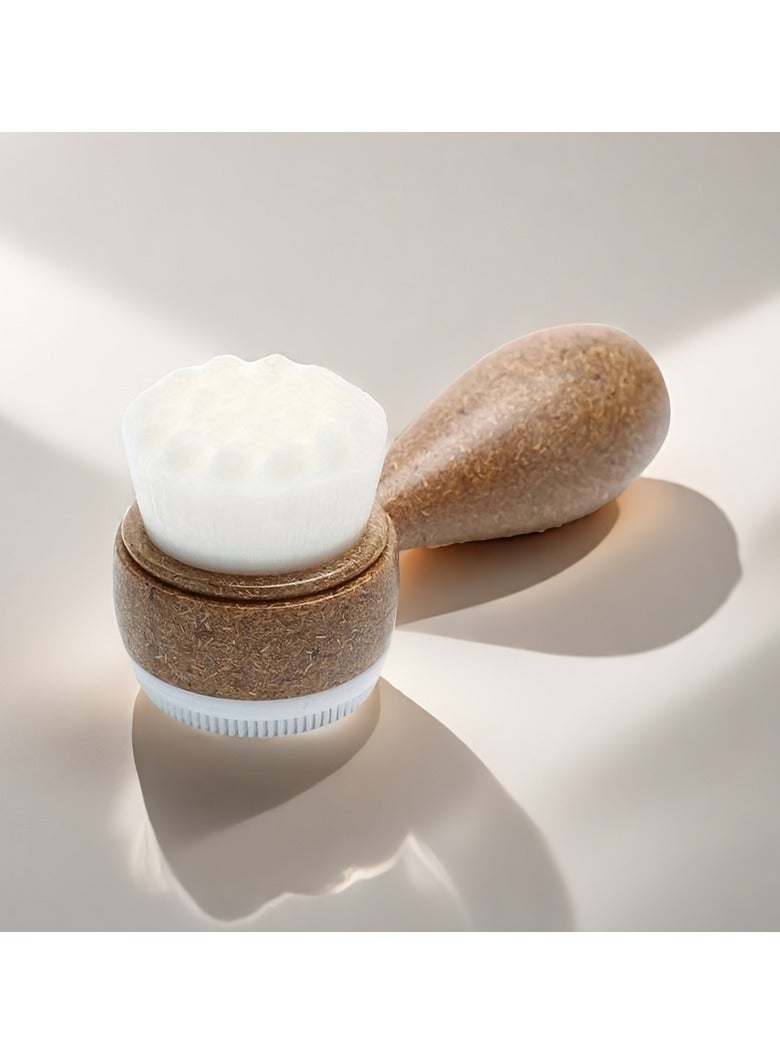 ‌Coconut Fiber Facial Brush – Double-Sided Exfoliating Cleansing Brush for Deep Cleansing & Massage, Soft Hair Design with Comfortable Grip – Perfect  Day Gift - Image 2