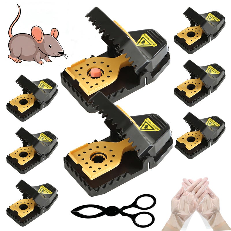 SMD35 Mouse Traps - Rat Trap Quick Effectively best Mouse Trap [New update] mousetraps used indoor & outdoor reusable mouse traps, snap traps for mice traps used basement/garage/attic etc 9set(2L+6s+1*clip) - Image 1