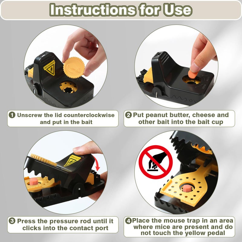 SMD35 Mouse Traps - Rat Trap Quick Effectively best Mouse Trap [New update] mousetraps used indoor & outdoor reusable mouse traps, snap traps for mice traps used basement/garage/attic etc 9set(2L+6s+1*clip) - Image 3