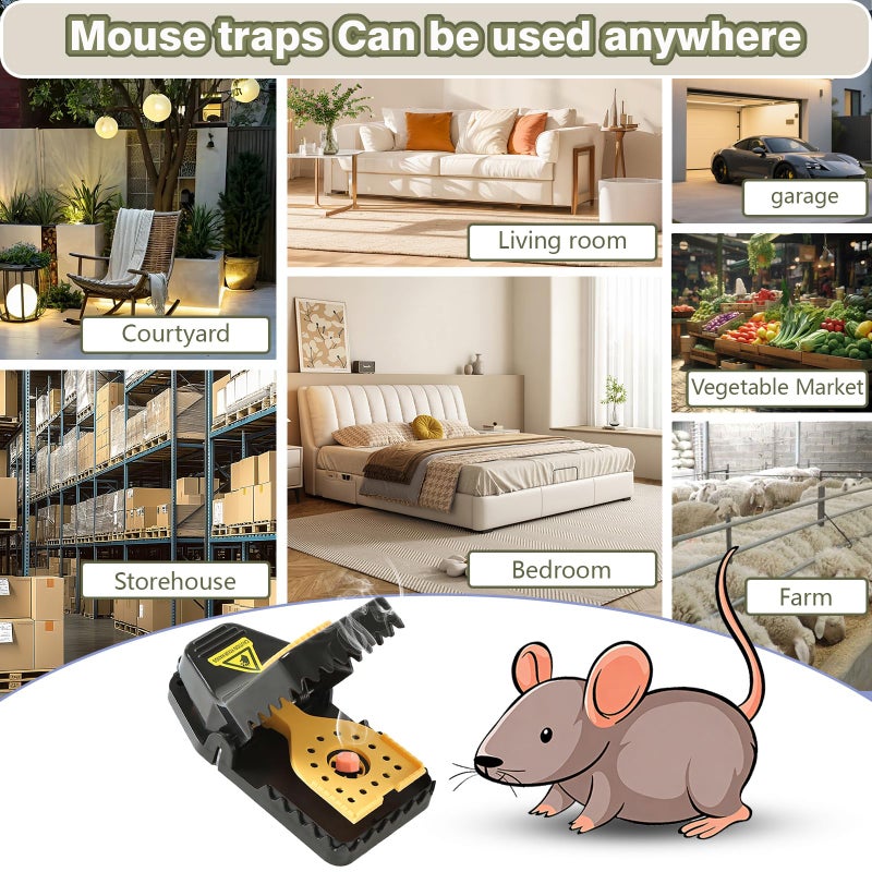 SMD35 Mouse Traps - Rat Trap Quick Effectively best Mouse Trap [New update] mousetraps used indoor & outdoor reusable mouse traps, snap traps for mice traps used basement/garage/attic etc 9set(2L+6s+1*clip) - Image 5