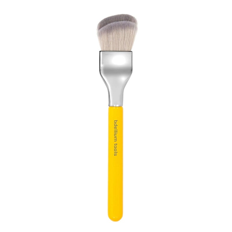 Bdellium Tools Professional Makeup Brush - Studio Series 951 Small Slanted Double Dome Blender - With Soft Synthetic Fibers, For Application & Blending (Yellow, 1pc)