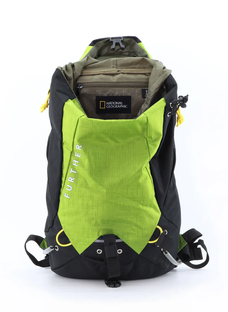 NATIONAL GEOGRAPHIC National Geographic DESTINATION Backpack Lime, Durable Water Resistant Polyester Lightweight Green Bag For Men Women Trekking Hiking Camping Outdoor Travel 15L