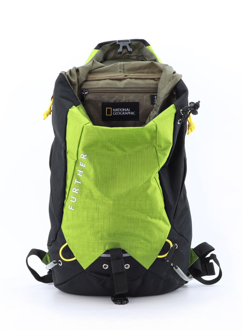 NATIONAL GEOGRAPHIC National Geographic DESTINATION Backpack Lime, Durable Water Resistant Polyester Lightweight Green Bag For Men Women Trekking Hiking Camping Outdoor Travel 15L  - Image 5