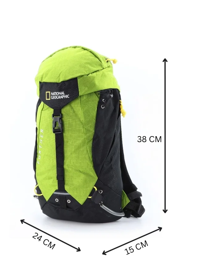 NATIONAL GEOGRAPHIC National Geographic DESTINATION Backpack Lime, Durable Water Resistant Polyester Lightweight Green Bag For Men Women Trekking Hiking Camping Outdoor Travel 15L