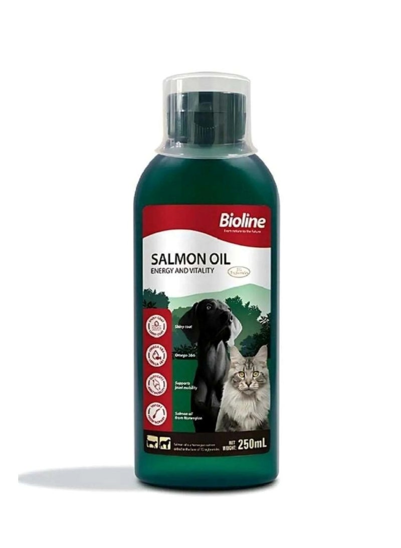 Bioline Norwegian Salmon Oil – Energy & Vitality for Dogs & Cats, 250ml - Image 1