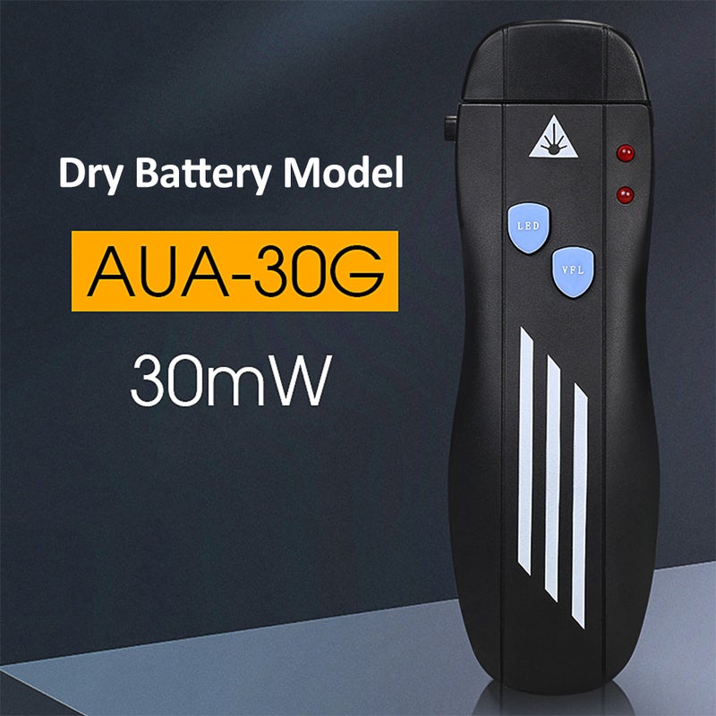 مجموعة كاشع العيانات البصري AUA-30G بقوة 30 ميللي وات مع واجهة عالمية 2.5 مم، مقياس الألياف البصرية المحمول اليدوي كاشع العيانات البصري بالضوء الأحمر، قلم الضوء الأحمر VFL لاختبار أسلاك الشبكات، مقياس كاشع مصدر الألياف البصرية لـ FC،SC،ST، يعمل بشريتين من بطاريات AAA - Image 3