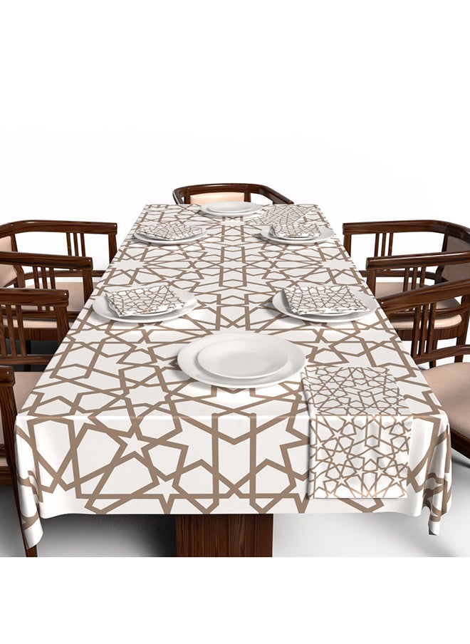ART MOOD - Nova Tablecloth & Napkins Set Satin Multicolor 140W * 140L Cm - Image 1
