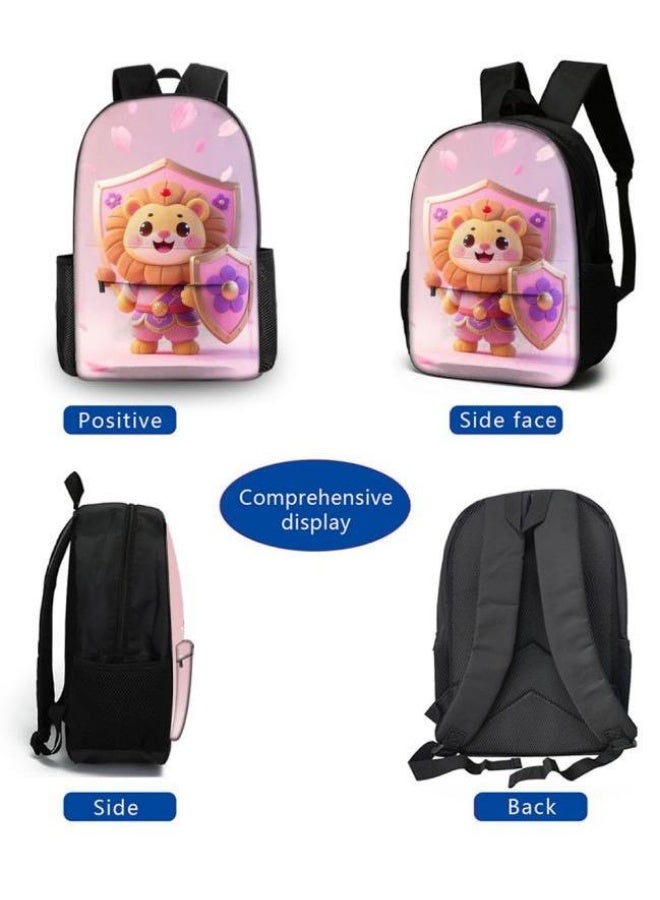 Bright Li Fire Unlock the new fashion of childish fun! Three-piece set of bags, cartoon elements for children and teenagers (students, children, friends' outings, mountain climbing, schooling, etc. can be used) - 46 - Image 3