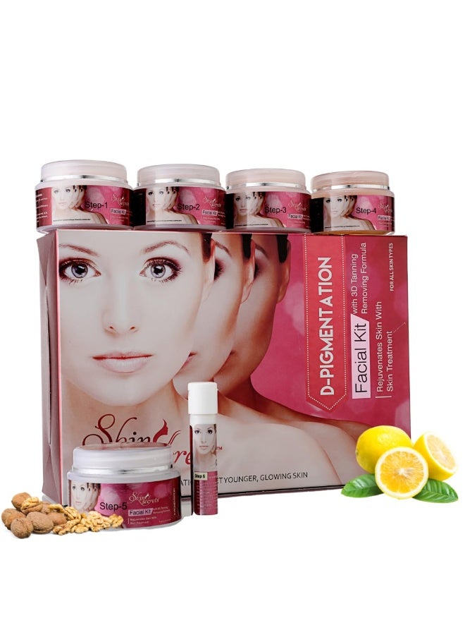 Skin Secrets D-Pigmentation Facial Kit| Clears Blemishes, Minimizes Pigmentation, Refines Skin Tone| 310gm (Pack of 6) - Image 1