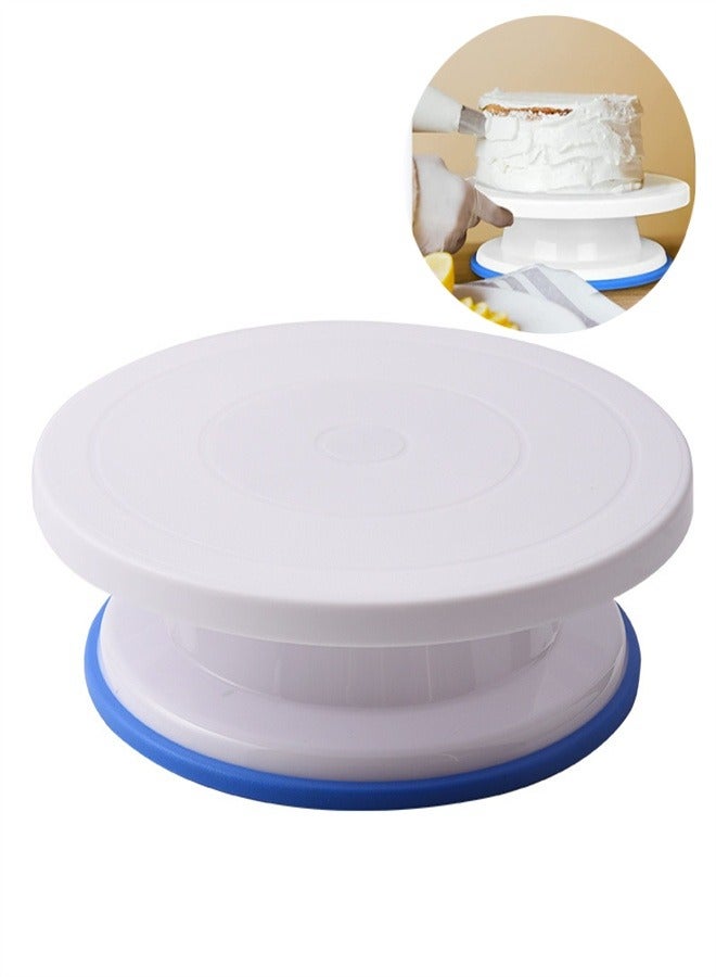 Choxilo Cake Making Turntable Rotating Decorating Platform Stand White 28x28x8cm - Image 1