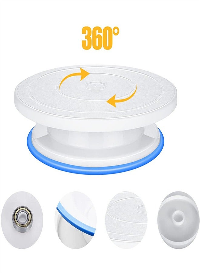 Choxilo Cake Making Turntable Rotating Decorating Platform Stand White 28x28x8cm - Image 3