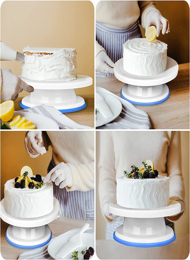 Choxilo Cake Making Turntable Rotating Decorating Platform Stand White 28x28x8cm - Image 4