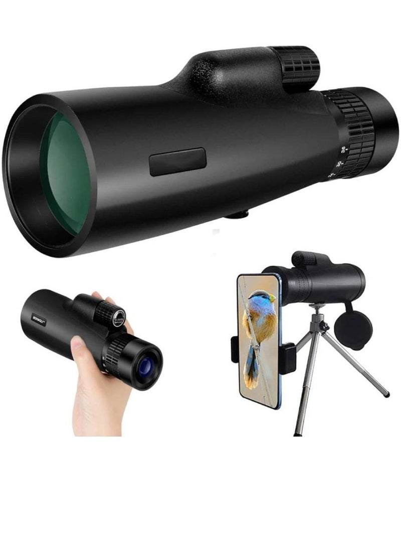 GENNEXT Telescope Monocular Waterproof High Definition Telescope Spotting Scope Phone Photography Adapter For Bird Watching Scenery Black  - Image 1