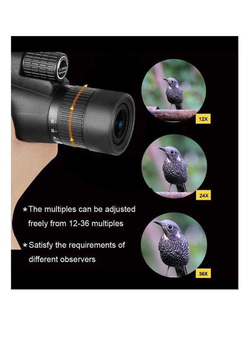 GENNEXT Telescope Monocular Waterproof High Definition Telescope Spotting Scope Phone Photography Adapter For Bird Watching Scenery Black  - Image 2