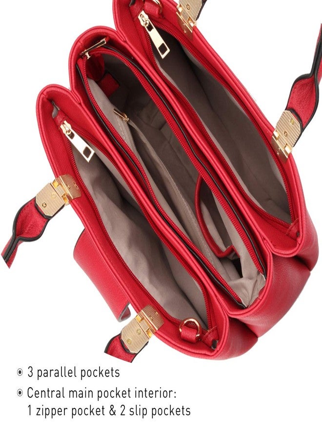 Dasein Women Satchel Handbags Top Handle Purse Medium Tote Bag Vegan Leather Shoulder Bag - Image 5