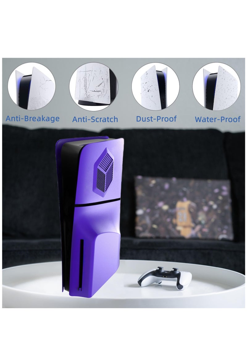 Cover Plates with Cooling Vents for PS5 Slim Console Disc Edition Protective Shell Panels Replacement Faceplate Backplate Compatible with Playstation 5 Accessories (Purple) - Image 4