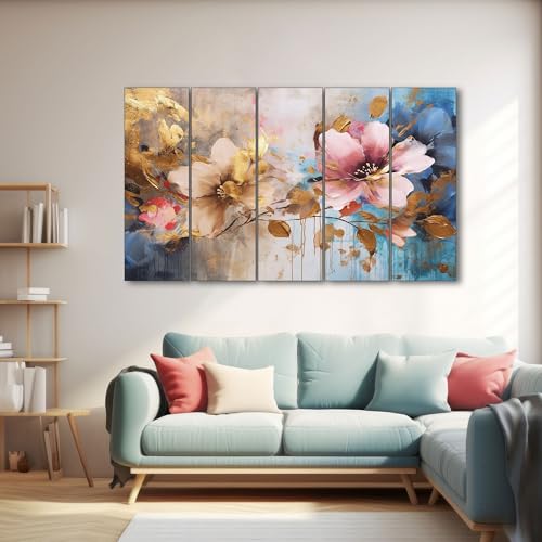 The Castle Decor Flower abstract painting with frame 5 Big Size (27x48) Wall Art for living room,Bedroom,Drawing room,Hotels-Digital Painting - Image 1