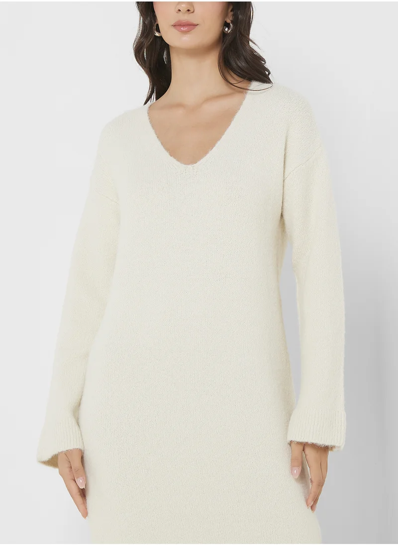 فورث اند ريكلس V-Neck Knitted Maxi Dress