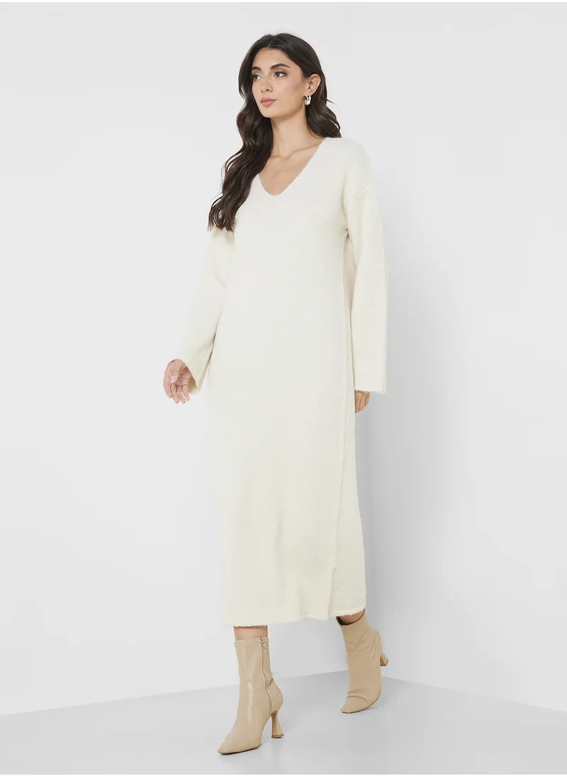 فورث اند ريكلس V-Neck Knitted Maxi Dress