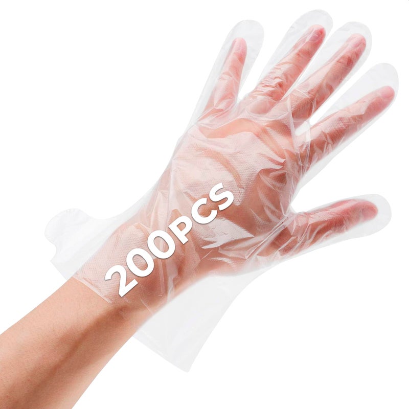 KETAR 200 Pcs Paraffin Gloves for Hands - Lightweight, Disposable, Transparent, Leak-Proof, Universal Plastic Paraffin Wax Gloves for Hands - Soft, Easy to Use for Cooking, Eating, Cleaning, Hair Coloring - Image 1