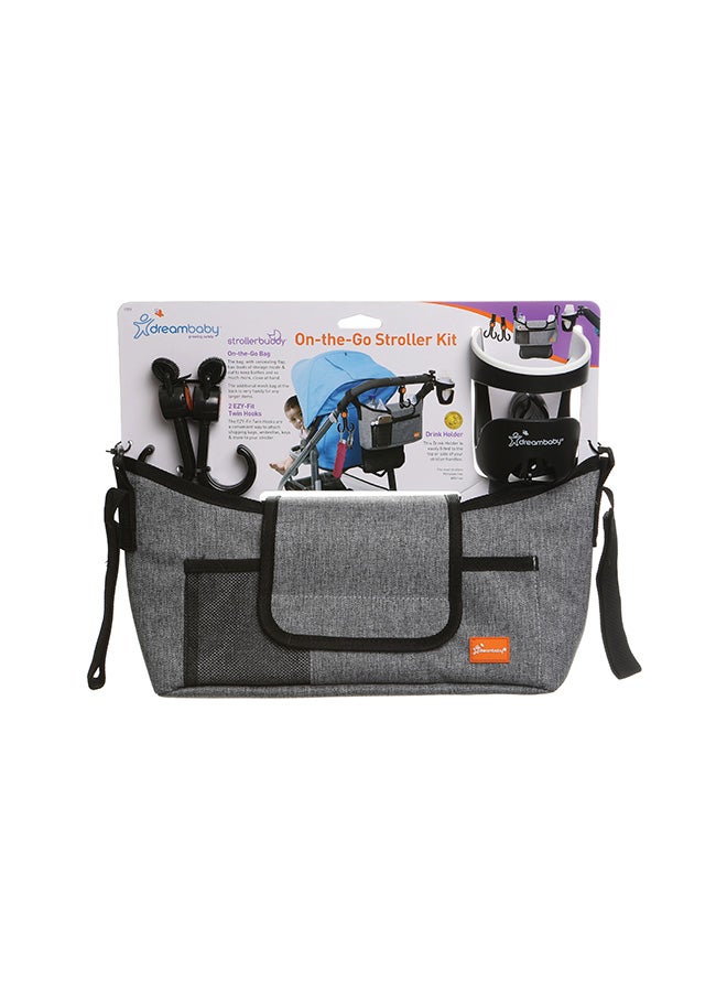 dreambaby On-The-Go Stoller Organiser Combo Kit - Denim Grey - Image 1